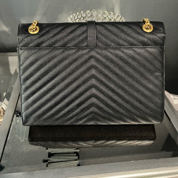 YSL Black large chevron flap bag - Picture 2 of 4